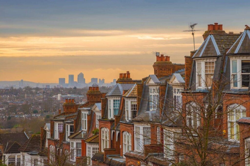 city at sunset