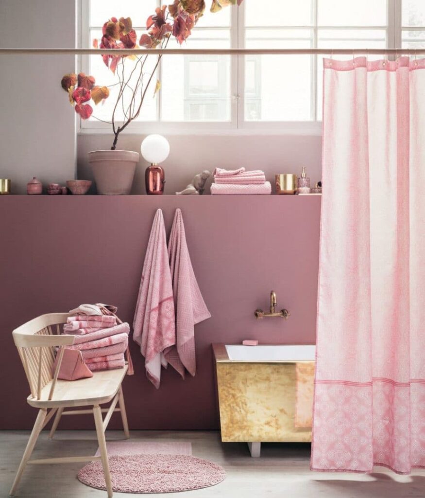 pink bathroom installation
